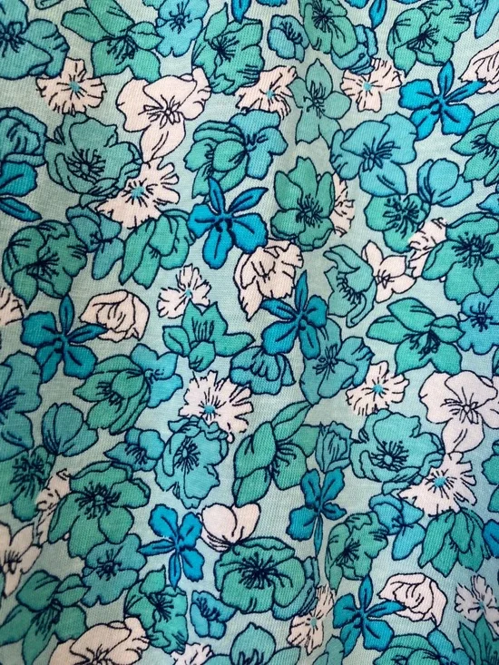 Lands' End Cotton Floral Knit Shift Dress Stretch Sleeveless Split V neck sz 3X - Picture 5 of 13